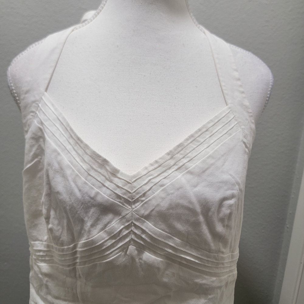 Ann Taylor White V-Neck Pintuck Cami - Picture 2 of 5